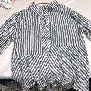 Striped Long Sleeve Button-up
